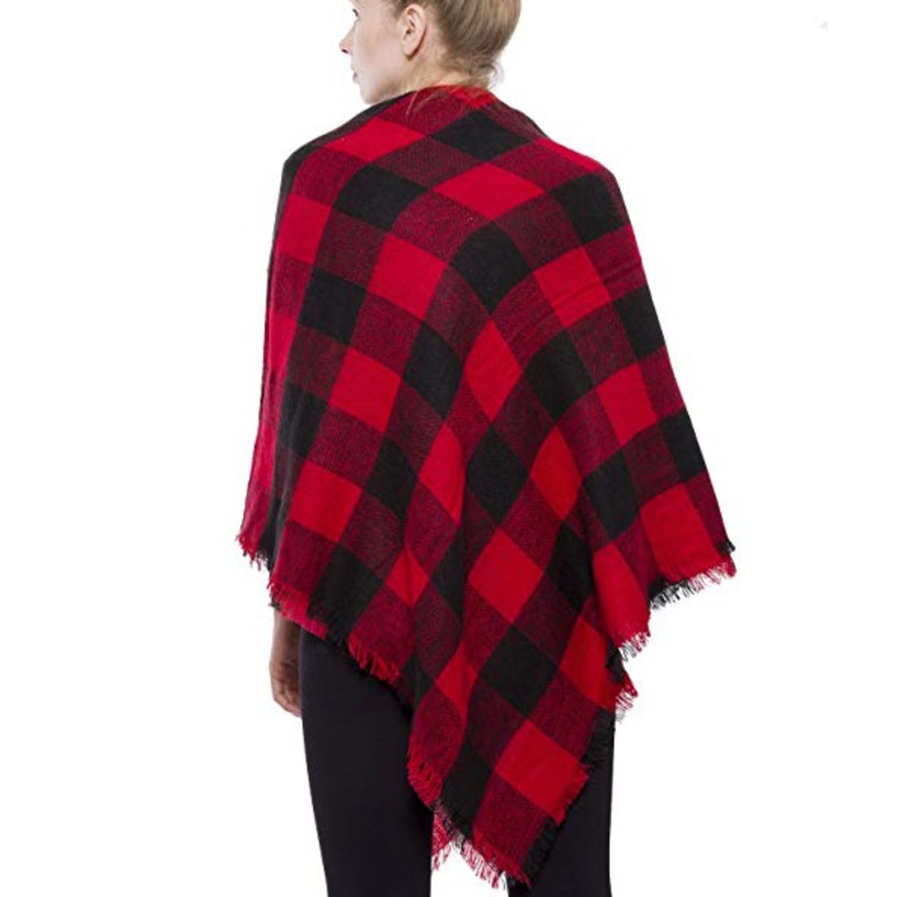 ‘BELLTOWN’ Buffalo Plaid Print Blanket Scarf - Picture 5 of 6